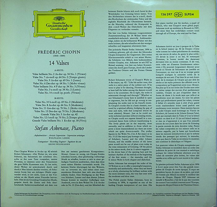 CHOPIN : 14 VALSES / ASKENASE