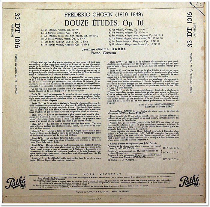 (10in) CHOPIN 12 ETUDES OP.10