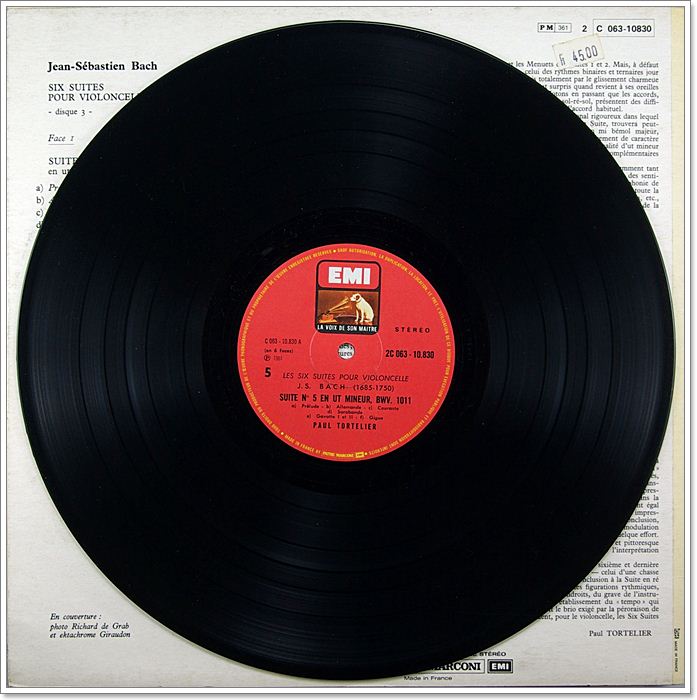 BACH SUITE POUR VIOLONCELLE SEUL DISQUE 3