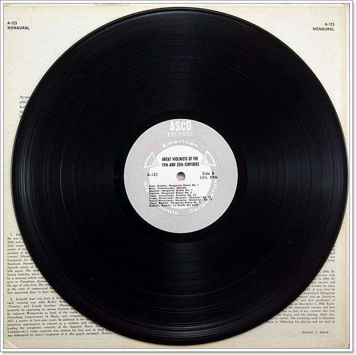 GREAT VIOLINISTS OF THE NINETEENTH AND TWENTIETH CENTURIES