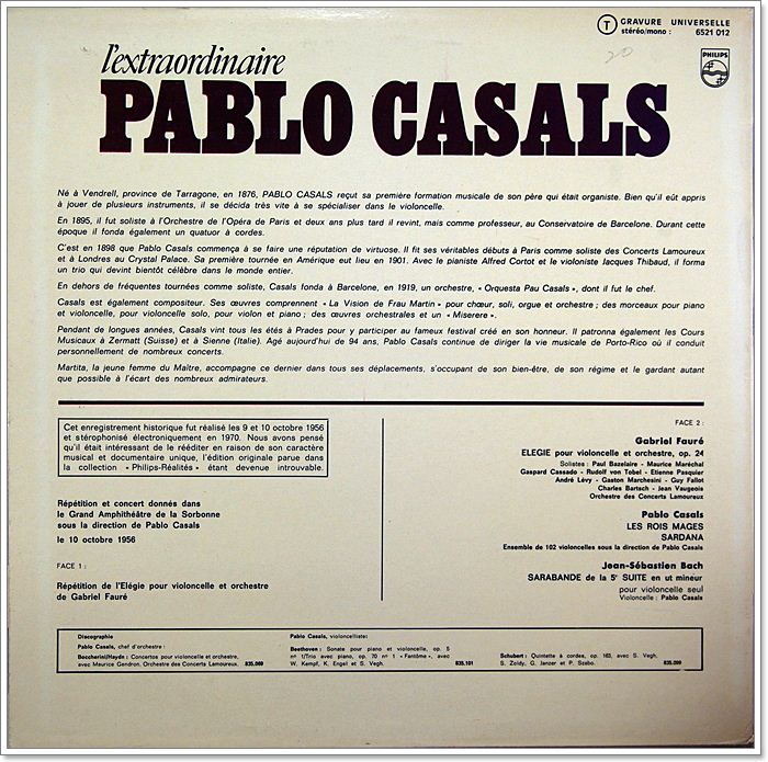 L'EXTRAORDINAIRE PABLO CASALS