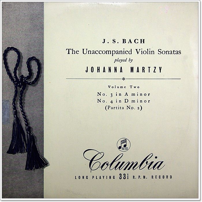 J.S.BACH THE UNACCOMPANIED VIOLIN SONATAS JOHANNA MARTZY, 33CX 1286-8