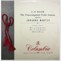 J.S.BACH THE UNACCOMPANIED VIOLIN SONATAS JOHANNA MARTZY, 33CX 1286-8