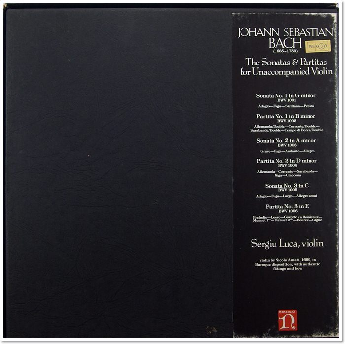 J.S. BACH THE SONATAS & PARTITAS FOR UNACCOMPANIED VIOLIN