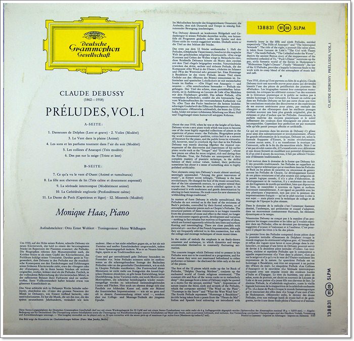 CLAUDE DEBUSSY PRELUDES, VOL.1 MONIQUE HAAS, PIANO