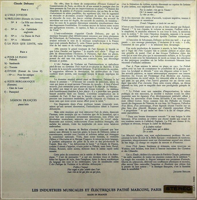 SAMSON FRANCOIS RECITAL DEBUSSY