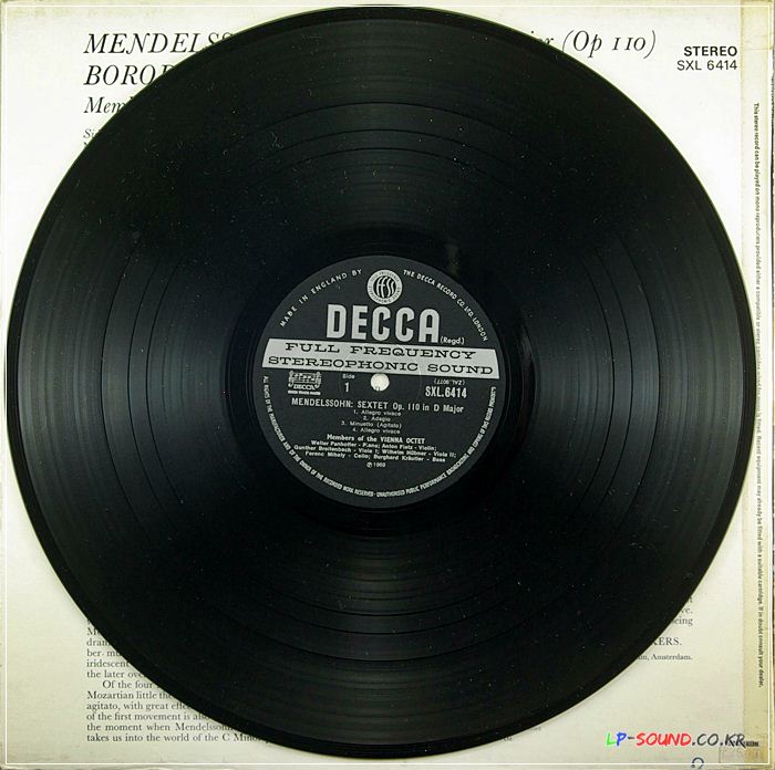 SXL 6414 BORODIN: QUINTET / MENDELSSOHN: SEXTET VIENNA OCTET WB