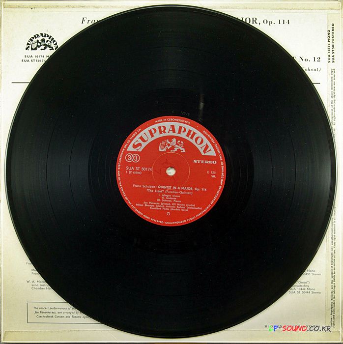 SUPRAPHON RED  SCHUBERT TROUT QUINTET  PANENKA NOVAK