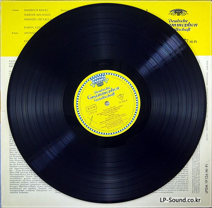 JOHANNA MARTZY/RAVEL - MILHAUD - FALLA / DGG LPEM 19126