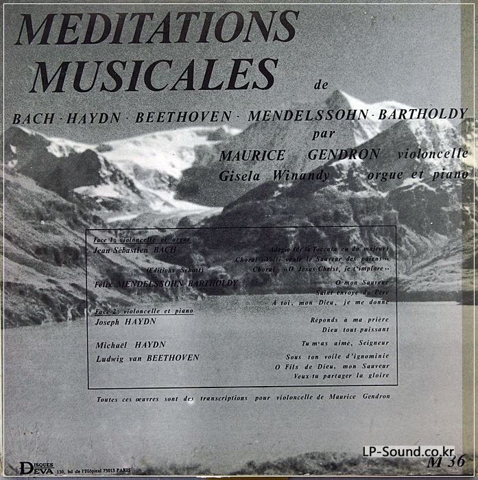 MAURICE GENDRON / CELLO RECITAL FRENCH DEVA
