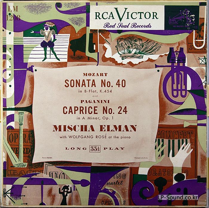MISCHA ELMAN-MOZART SONATA/PAGANINI CAPRICE-LM 1208-ORIG. MONO