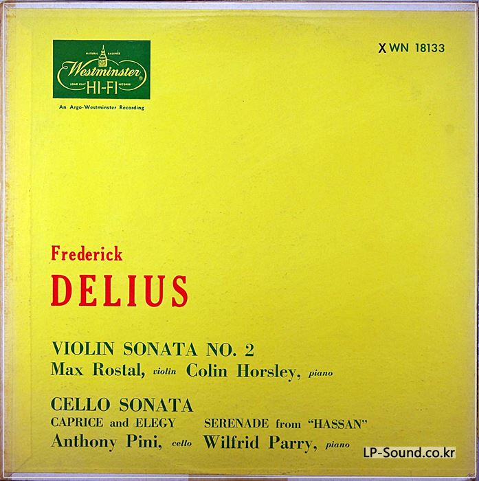 MAX ROSTAL ANTHONY PINI DELIUS SONATAS WESTMINSTER ARGO XWN 18133 RARE RARE