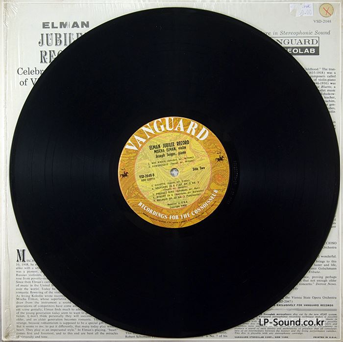 MISCHA ELMAN. JUBILEE RECORD . VANGUARD STEREOLAB VSD 2048. RARE