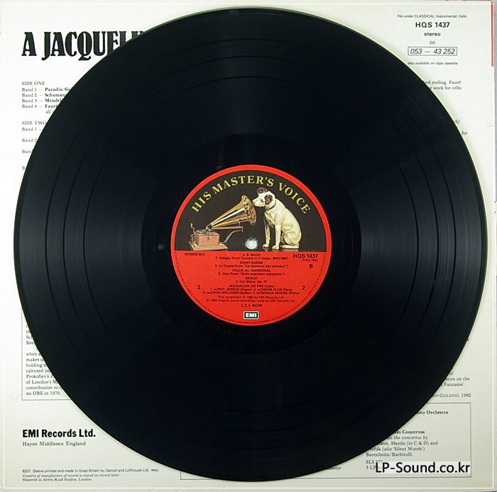 HQS 1437 UK STEREO A JACQUELINE DU PRE RECITAL