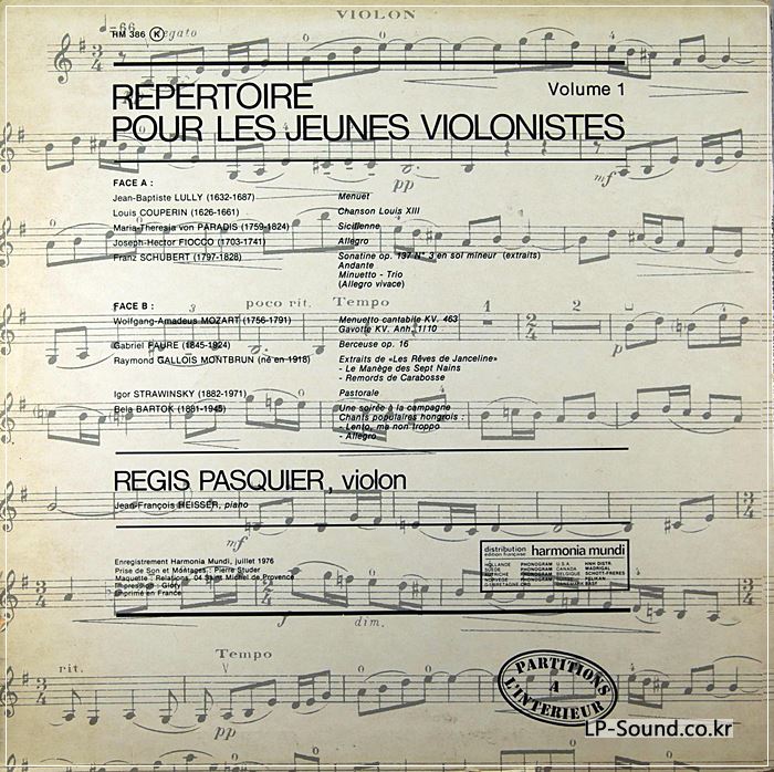 REGIS PASQUIER - YOUNG VIOLINIST'S GUIDE VOL.1 - HARMONIA MUNDI