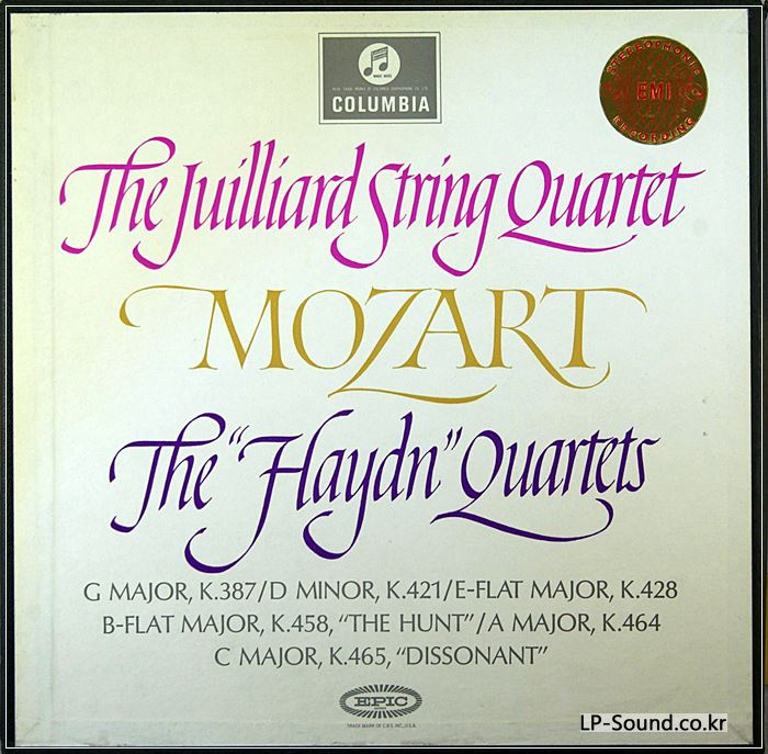 COLUMBIA SAX 2470-2 BLUE/SILVER *JULLIARD QUARTET* MOZART HAYDN QUARTETS *3 LP