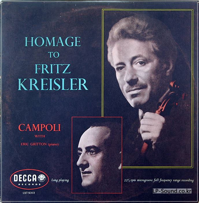 LXT 5012 *CAMPOLI* PLAYS *HOMAGE TO FRITZ KREISILER* ERIC GATTON