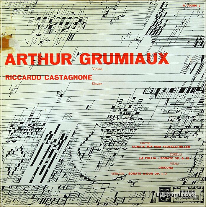 ARTHUR GRUMIAUX / RICCARDO CASTAGNONE LP PHILIPS MINIGROOVE A 00380 L