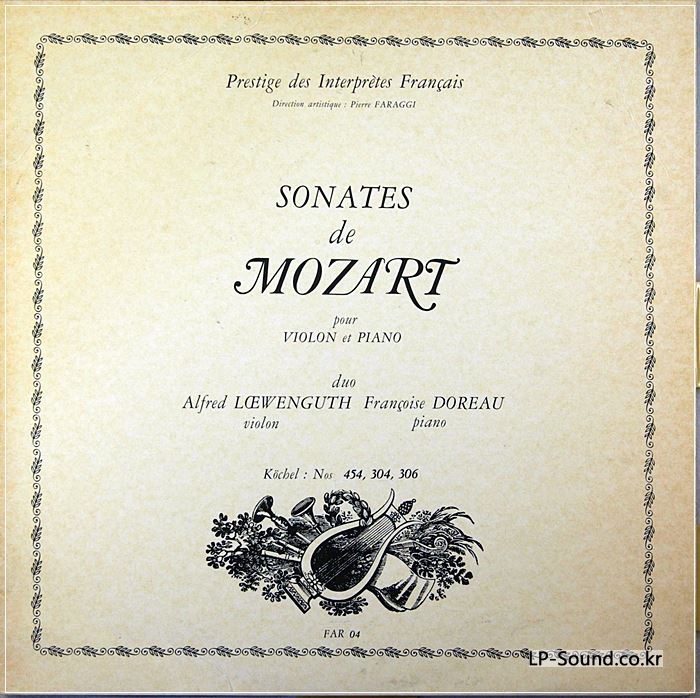 LOEWENGUTH DOREAU MOZART SONATAS PIANO RARE FAR 02 LP