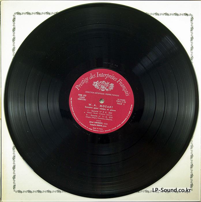 LOEWENGUTH DOREAU MOZART SONATAS PIANO RARE FAR 03 LP