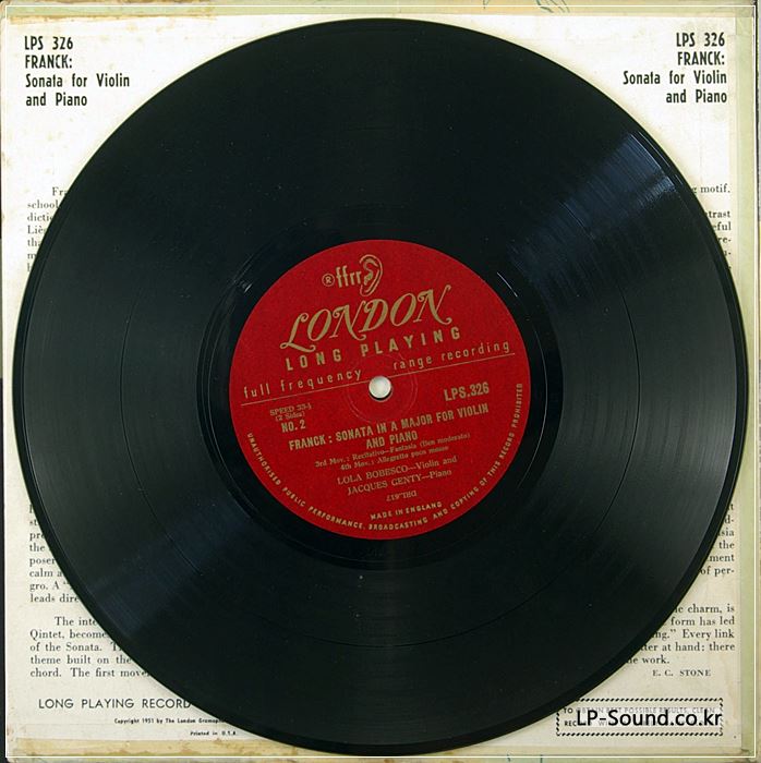 CESAR FRANCK: VIOLIN SONATA IN A MAJOR – BOBESCO & GENTY