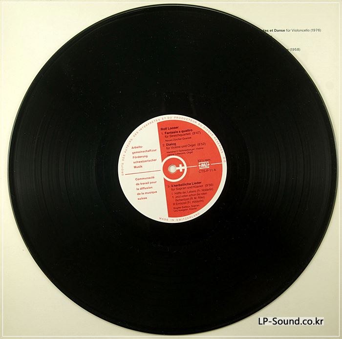 CELLO RARE ROLF LOOSER - SWISS COMPOSERS SERIES CTS-P 11 GATEFOLD