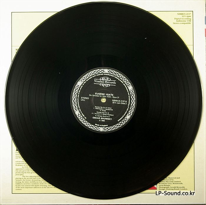 NIMBUS 2137 OSCAR SHUMSKY YSAYE 6 SONATAS SOLO VIOLIN