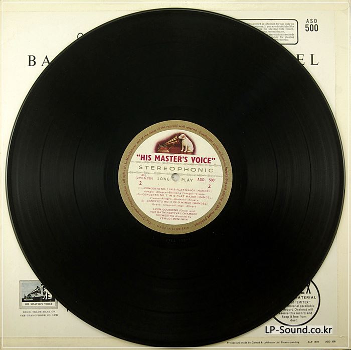 ASD 500 *WHITE/GOLD* BACH /VIVALDI /HANDEL CTOS* MENUHIN /GOOSSENS
