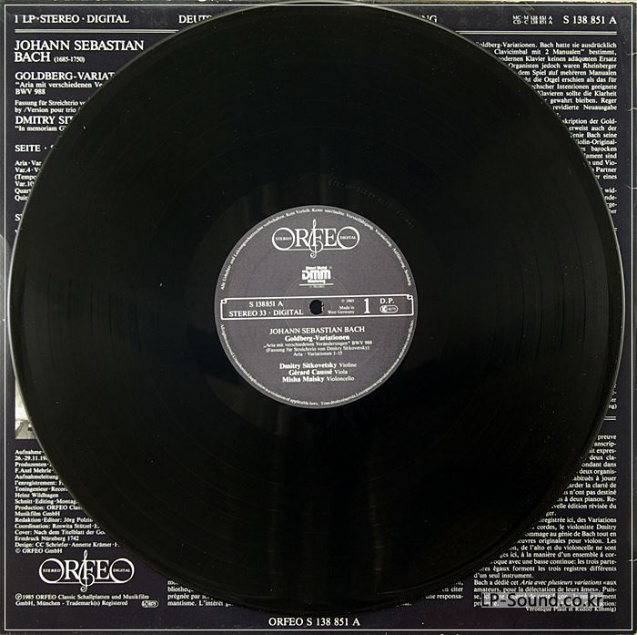 * BACH GOLBERG VARIATIONS SITKOVETSKY MAISKY CAUSSE