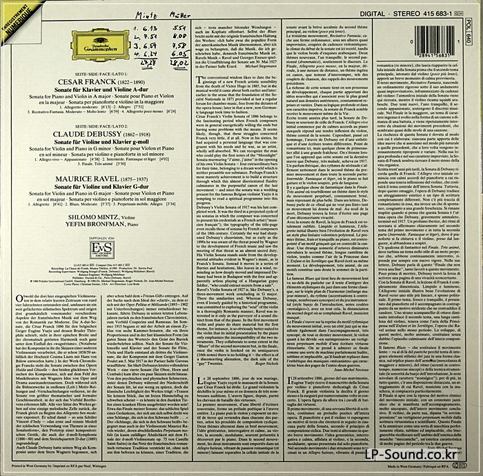 *SHLOMO MINTZ YEFIM BRONFMAN* RAVEL DEBUSSY VIOLIN SONATAS