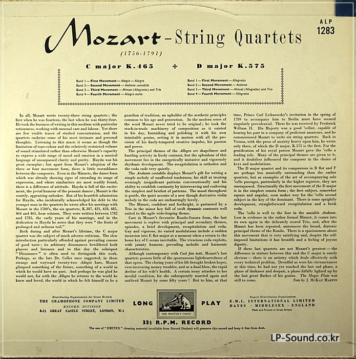 MOZART-STRING QUARTETS-C-D-AMADEUS-STRING-QUARTET-1960s-UK