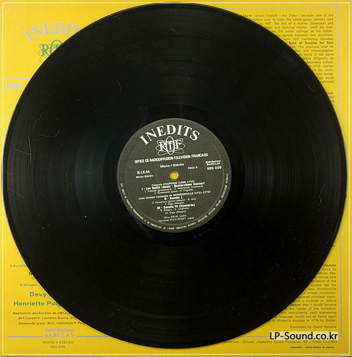 RARE DEVY ERLIH  J.M.LECLAIR,F.COUPERIN,MONDONVILLE