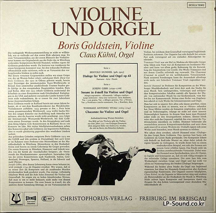HUMMEL:DIALOGE/ VITALI: CHACONNE.../ BORIS GOLDSTEIN.