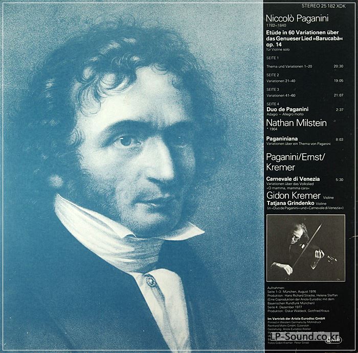 EURODISC 2 LP SET GIDON KREMER PAGANINI BARUCABA ETUDES
