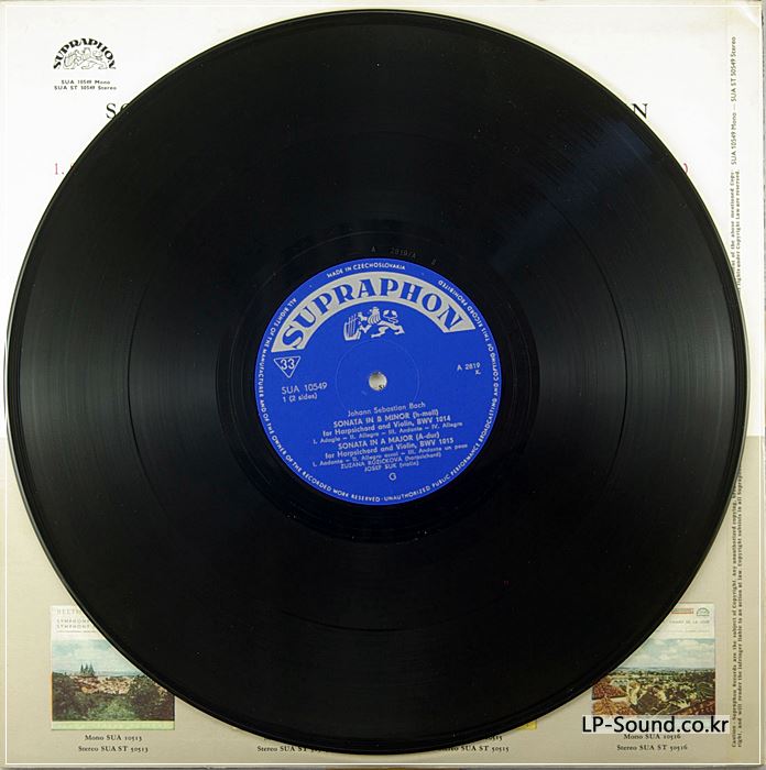SUK VIOLIN RUZICKOVA BACH COMPLETE SONATAS ORIGINAL 2LP CZECH SUPRAPHON