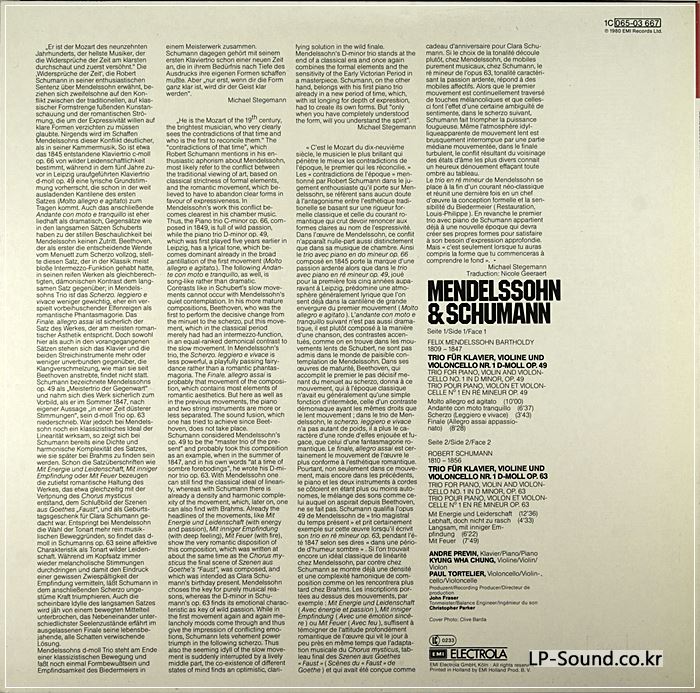 MENDELSSOHN - PIANO TRIO PIANO TRIOS No.1 KYUNG WHA CHUNG