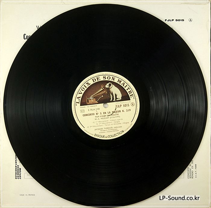 THIBAUD MOZART SCHUBER VDSM FJLP 5015 50'S FRANCE LP