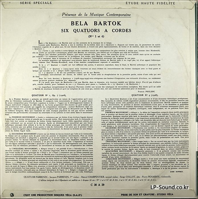 PARRENIN QUARTET-COMPLETE BARTOK STRING QUARTETS-VEGA