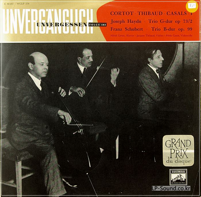 CASALS / CORTOT / THIBAUD HAYDN SCHUBERT TRIO