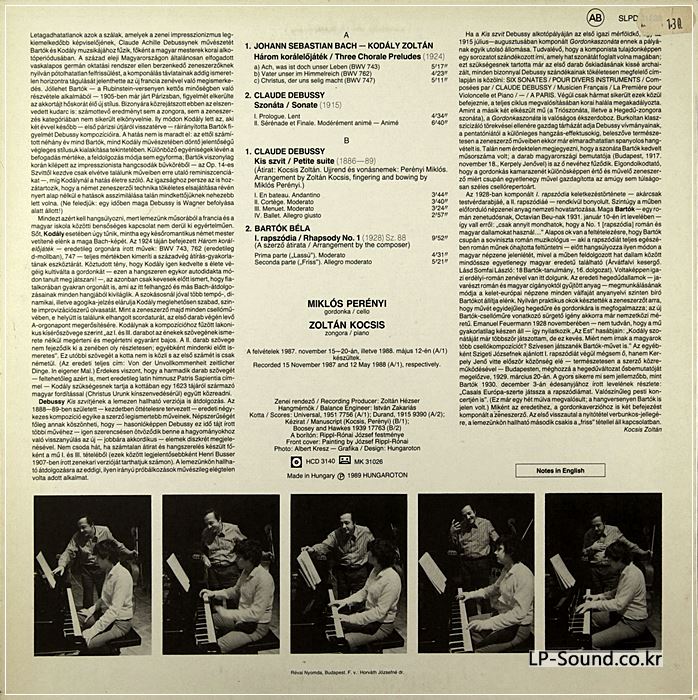 PERENYI CELLO PLAY DEBUSSY,KODALY- HUNGAROTON SLPD 31026