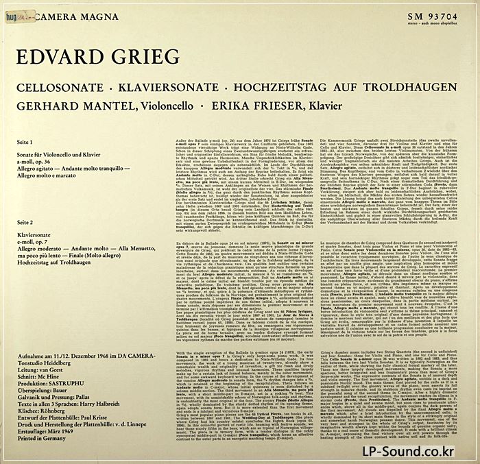 G.MANTEL CELLO GRIEG SONATAS & FRIESER / PIANO