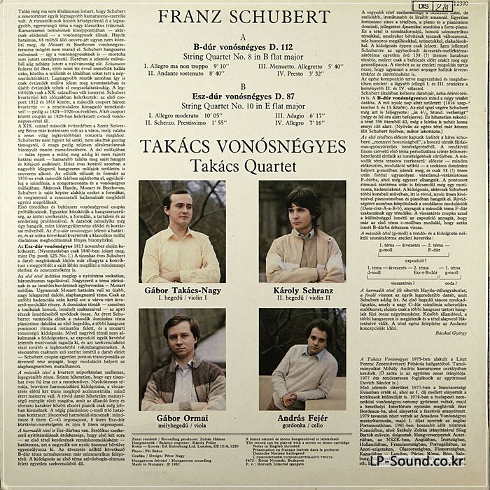 TAKACS QUARTET, SCHUBERT STRING QUARTETS  STEREO SLPX