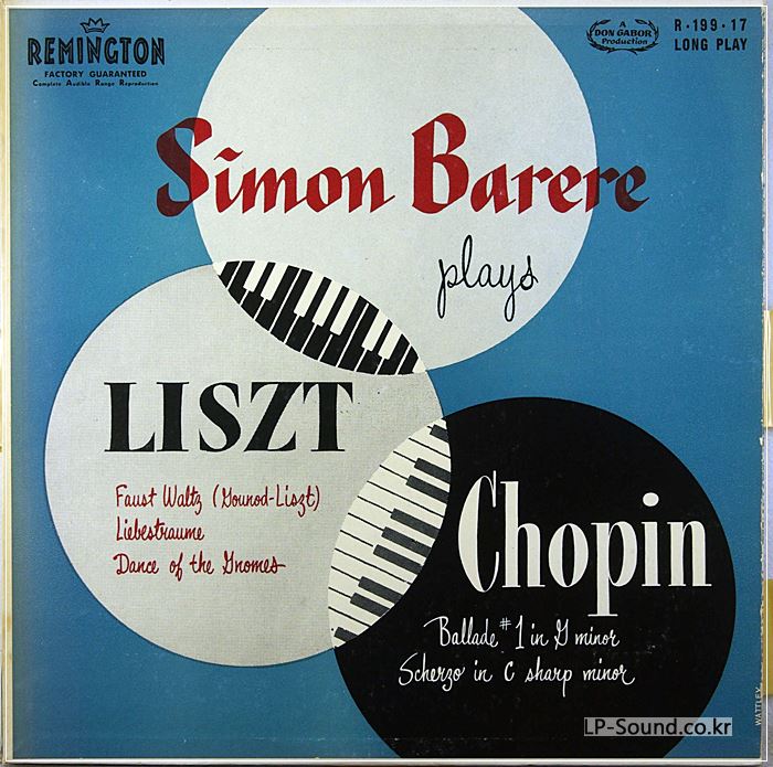 SIMON BARERE PIANO RECITAL LISZT / CHOPIN 1951 REMINGTON