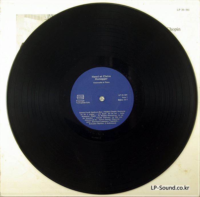 HENRI ET CLAIRE HONEGGER CELLO RECITAL SWISS ONLY  PRIVATE PRESS RARE