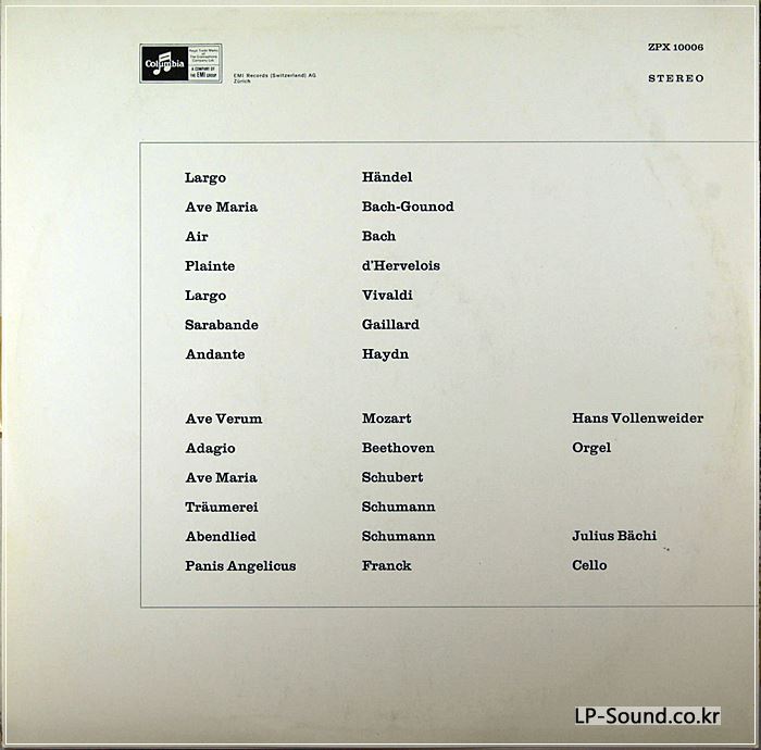 MUSIC FOR CELLO AND ORGAN /JULIUS BACHI