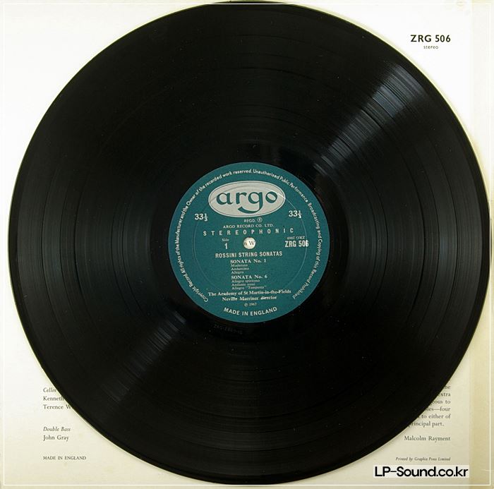 ROSSINI STRING SONATAS COMPLETE ARGO  ZRG 506