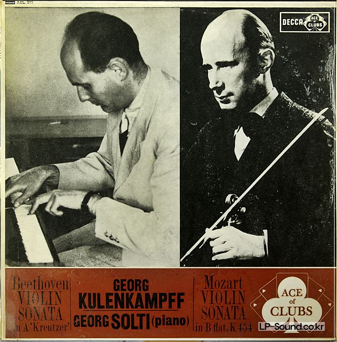 GEORG KULENKAMPFF & SOLTI (PIANO) BRAHMS SONATAS LP ED1