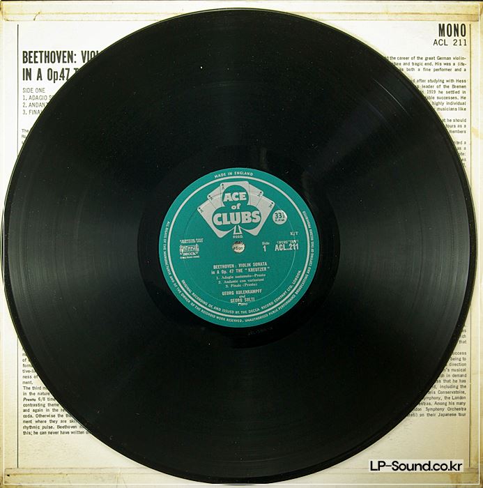 GEORG KULENKAMPFF & SOLTI (PIANO) BRAHMS SONATAS LP ED1