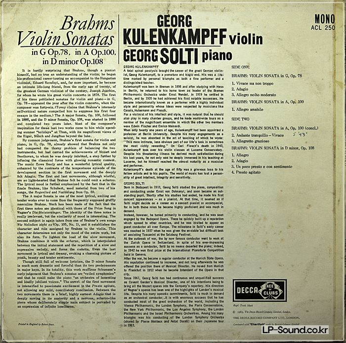 GEORG KULENKAMPFF & SOLTI (PIANO) BEETHOVEN/MOZART  SONATAS LP ED1