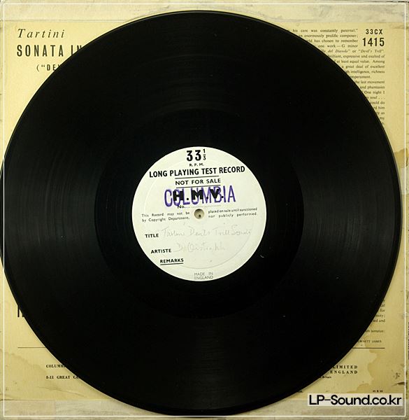 TARTINI: 'DEVIL'S TRILL' SONATA - DAVID OISTRAKH **COLUMBIA 33CX 1415 2LP